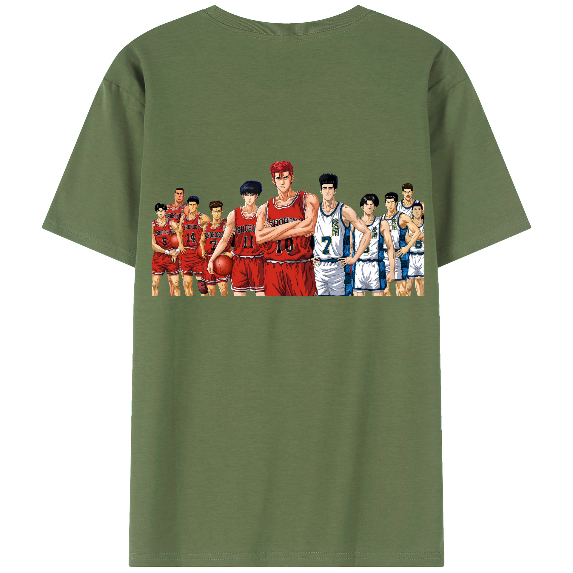 （画像用） SLAM DUNK／スラムダンク 綿100％ メンズ半袖Tシャツ（バックプリント） 通気性